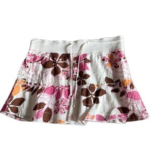 Mossimo Women's multi Skirt y2k Hawaii floral Large White Pink Brown